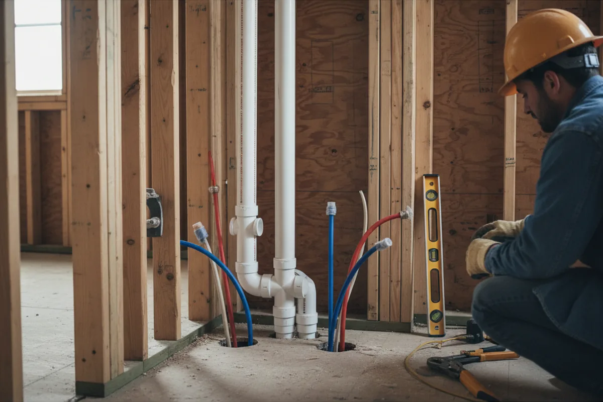 Drain and supply rough-in during Drain Cleaning in Cherokee