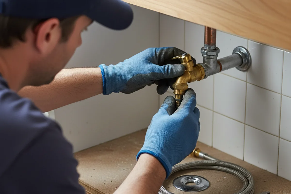 Shutoff valve and fitting work during Faucet and Fixture Repair in Cherokee